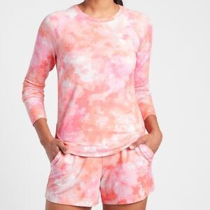 NWT Athleta Mindset Pink Tie Dye Sweatshirt 1X, XL